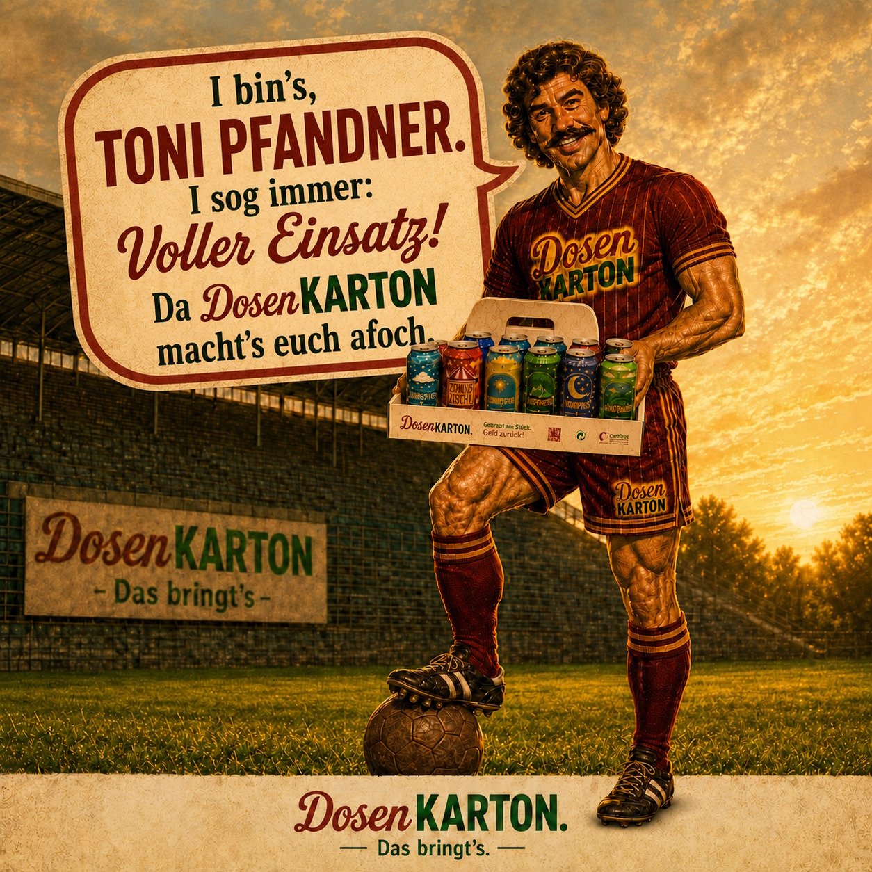 Toni Pfandner mit DosenKARTON für Sportvereine